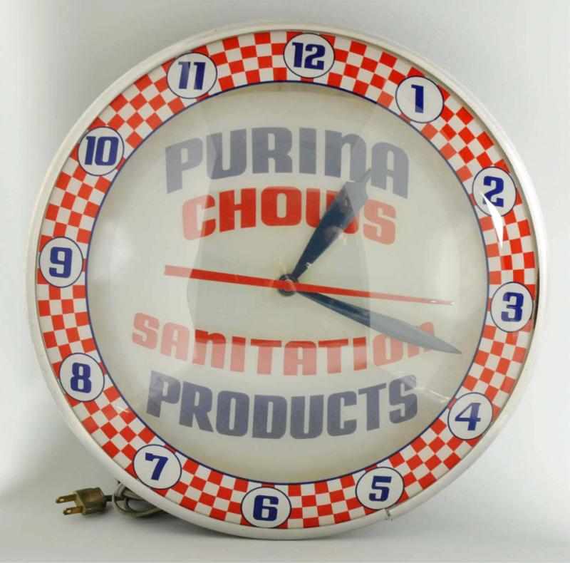 Appraisal: Purina Chows Double Bubble Light-Up Clock Description s to s