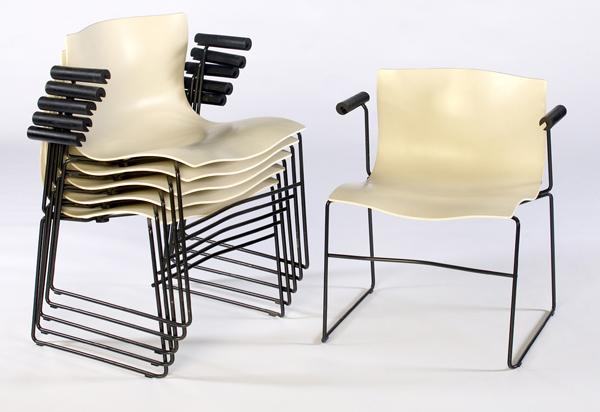 Appraisal: VIGNELLI FOR KNOLL Set of six Handkerchief chairs x x