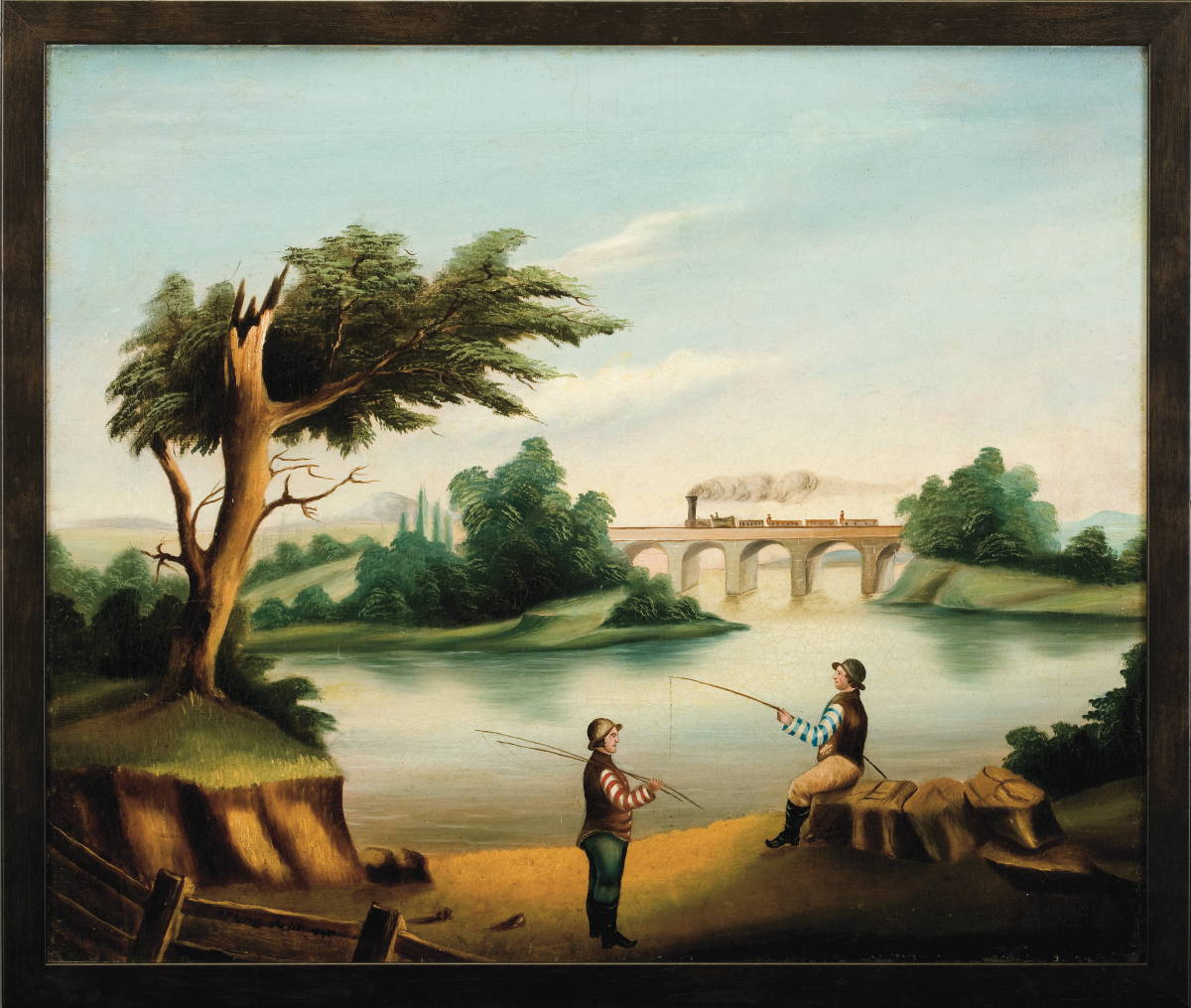 Appraisal: THOMAS P PIERCE AMERICAN ACT 'S PAIR OF FANCIFUL LANDSCAPES