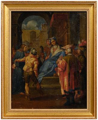 Appraisal: Italian School painting Christ before Herod unsigned oil on canvas