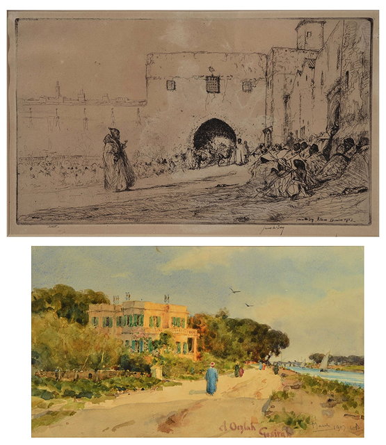 Appraisal: JAMES MCBEY - A North African scene depicting a walled