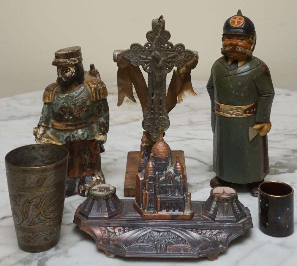 Appraisal: GROUP OF ASSORTED RUSSIAN METAL AND WOOD TABLE ARTICLESGroup of