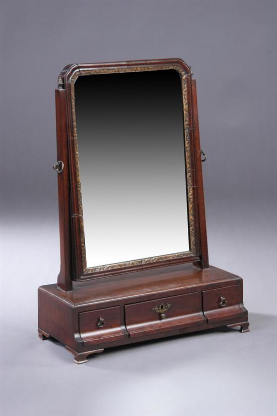 Appraisal: ENGLISH GEORGIAN MAHOGANY SHAVING STAND th century and later Notched-corner