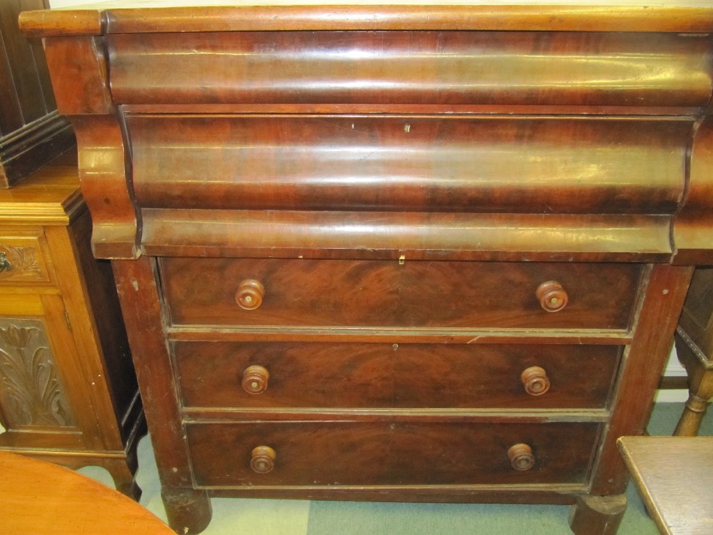 Appraisal: Victorian mahogany ogee chest of drawers