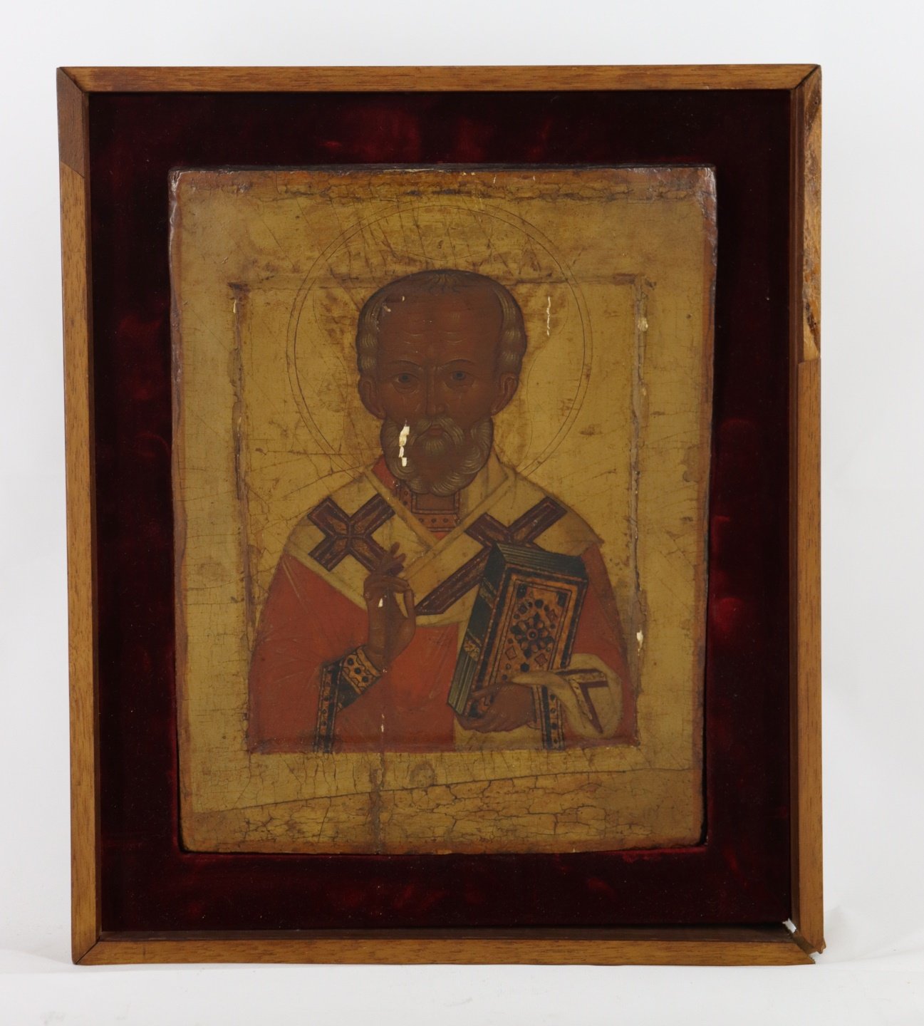 Appraisal: RUSSIAN ICON SAINT NICHOLAS St Nicholas the wonder worker Painted