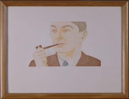 Appraisal: ALEX KATZ b MAN WITH PIPE Soft ground etching in