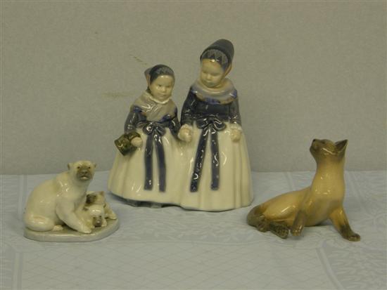 Appraisal: Royal Copenhagen figural group of two young girls one with