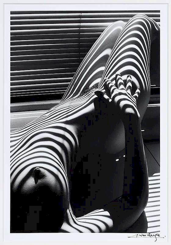 Appraisal: Lucien Clergue French - Nu Zebra Santa Barbara signed recto