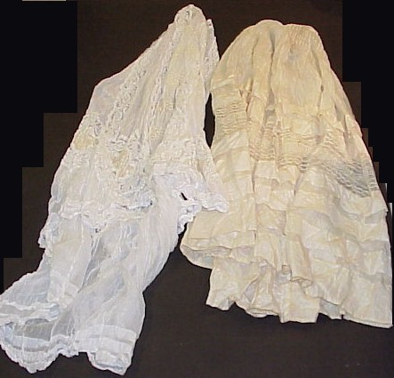 Appraisal: Fancy lace and cotton skirt two early lace skirts an