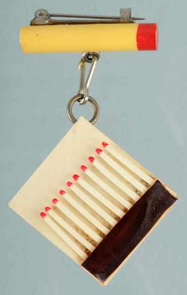 Appraisal: Celluloid Cigarette Match Pin Condition Excellent Size - L