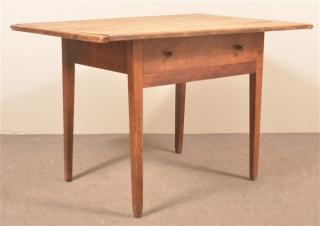 Appraisal: Pennsylvania Hepplewhite Walnut Farm Table Pie board ends dovetailed skirt