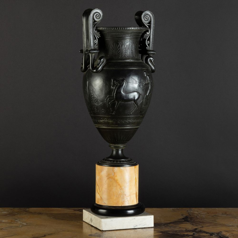 Appraisal: Italian Neoclassical Style Bronze Krater After the Antique Raised on