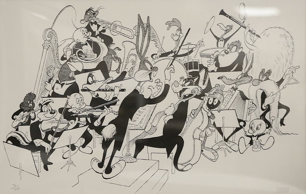 Appraisal: Al Hirschfeld lithograph Warner Brothers Orchestra Pit pencil signed and