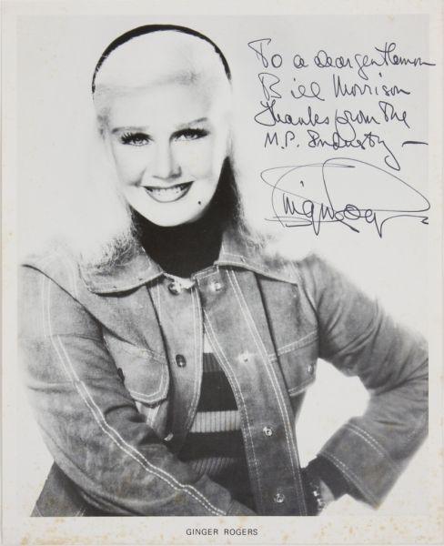 Appraisal: Two Ginger Rogers - Signed Photographs inscribed To a dear