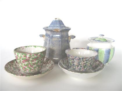 Appraisal: Group of Staffordshire Spatterware items Including a two teabowls and