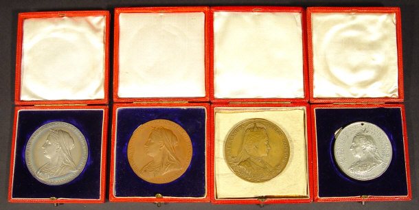 Appraisal: Bronze Coronation Medal in a velvet lined leather case together