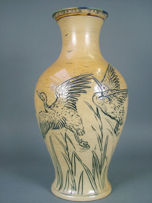 Appraisal: An early Doulton Lambeth salt-glaze stoneware vase decorated by Hannah