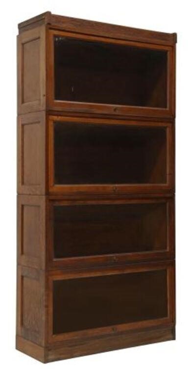 Appraisal: Oak barrister bookcase Globe-Wernicke Co early th c molded cornice