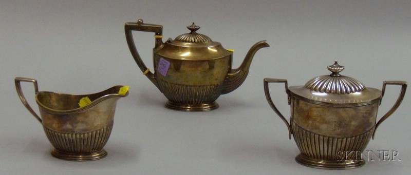 Appraisal: Gorham Three-piece Silver Plated Tea Set ht to in