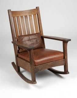 Appraisal: An L J G Stickley oak rocking chair Circa with