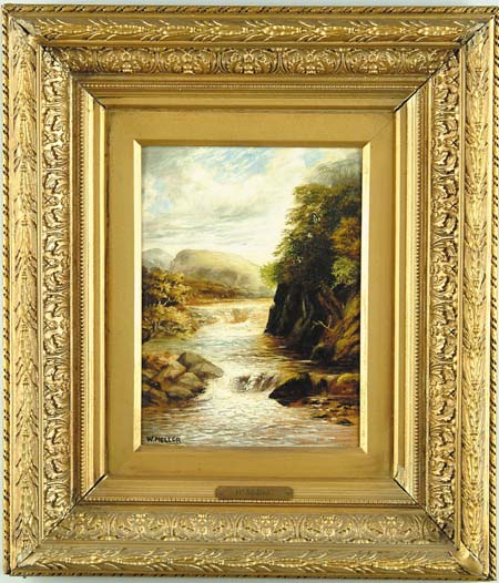 Appraisal: WILLIAM MELLOR British - DOUBLE WATERFALL Oil on board scene