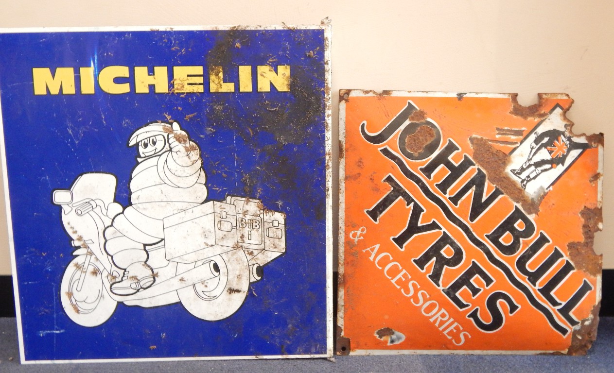 Appraisal: A John Bull Tyres Accessories enamel sign cm x cm