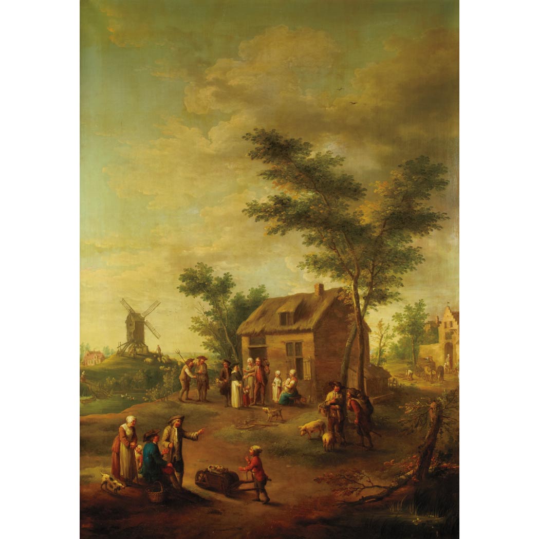 Appraisal: Dutch School th Century Country Family Receiving a Guest Oil