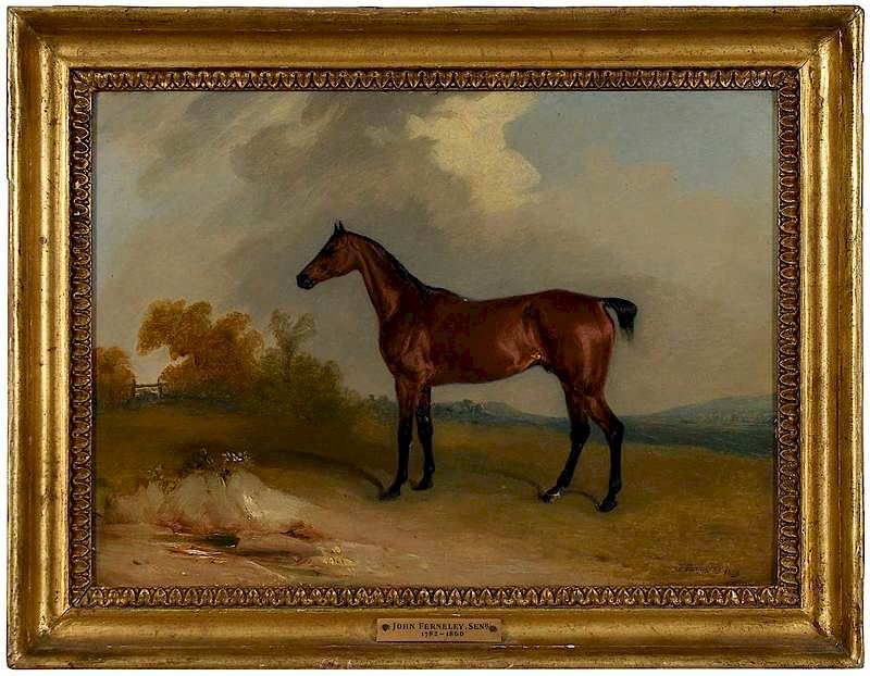 Appraisal: John E Ferneley Sr British Bay Horse in a Landscape