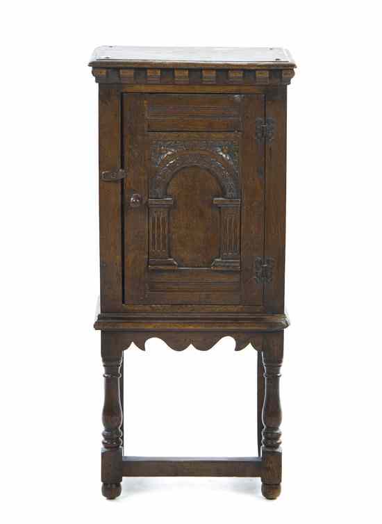 Appraisal: An English Oak Console Cabinet having a rectangular top over