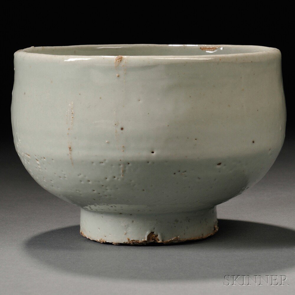 Appraisal: White-glazed Bowl Korea th century or later fully rounded body