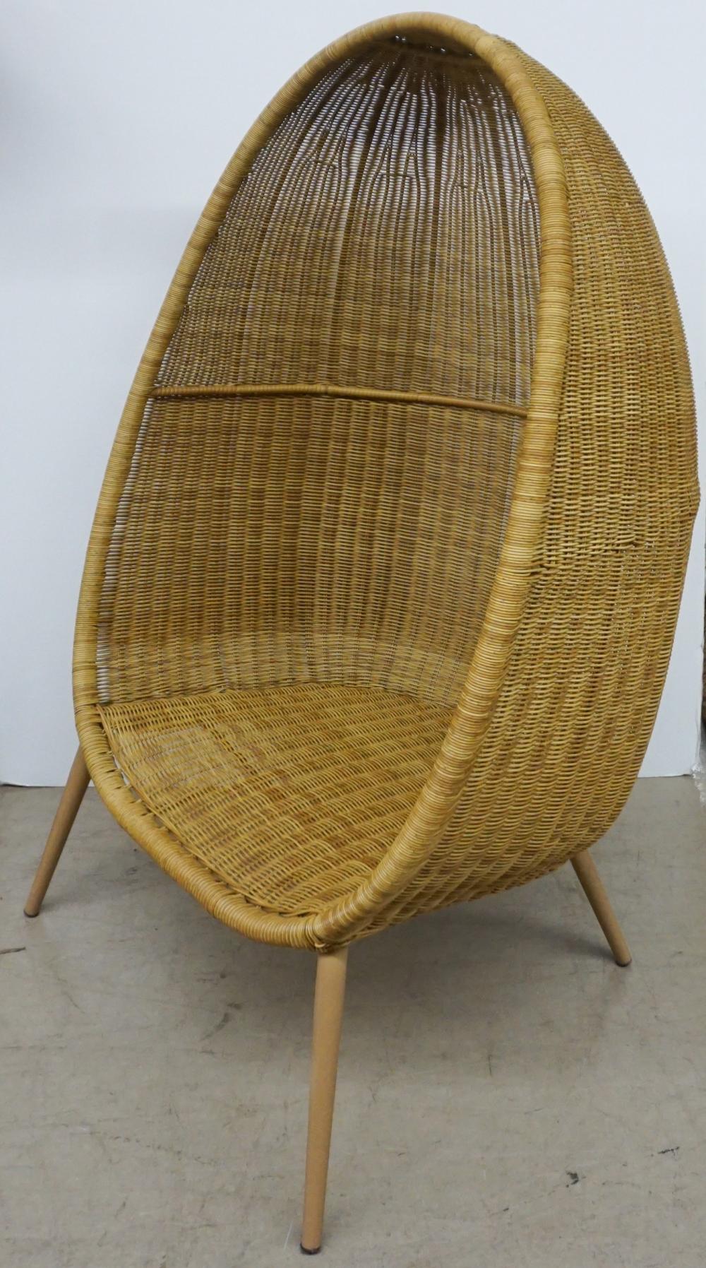 Appraisal: WICKER 'CAVE' CHAIR H IN CM Wicker 'Cave' Chair Dimensions