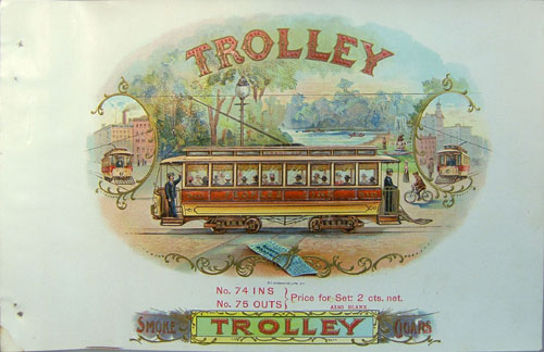 Appraisal: Trolley sample cigar label O L Schwencke x