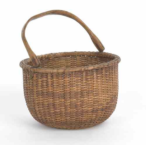 Appraisal: Nantucket lightship basket early th c h w