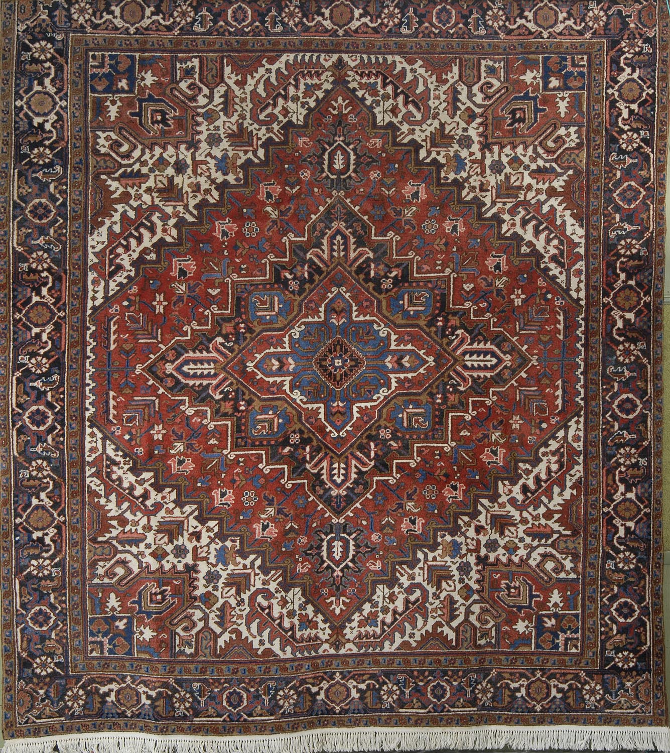 Appraisal: ORIENTAL RUG HERIZ ' x ' Gabled central medallion of