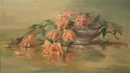 Appraisal: EDITH STEVENSON WRIGHT american - ROSES Signed and dated right