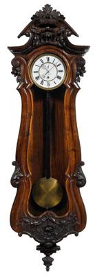 Appraisal: Vienna regulator clock mixed hardwoods including English walnut base with