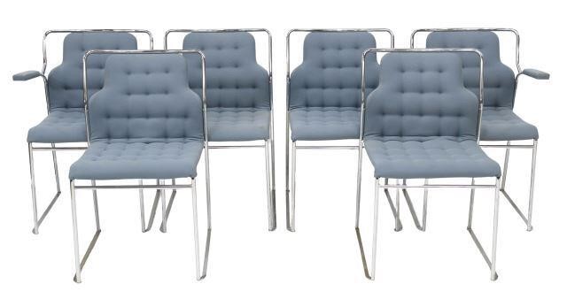 Appraisal: lot of Swedish modern stackable side chairs design attributed to