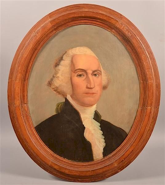 Appraisal: Oil on Canvas Portrait of George Washington Unsigned th Century