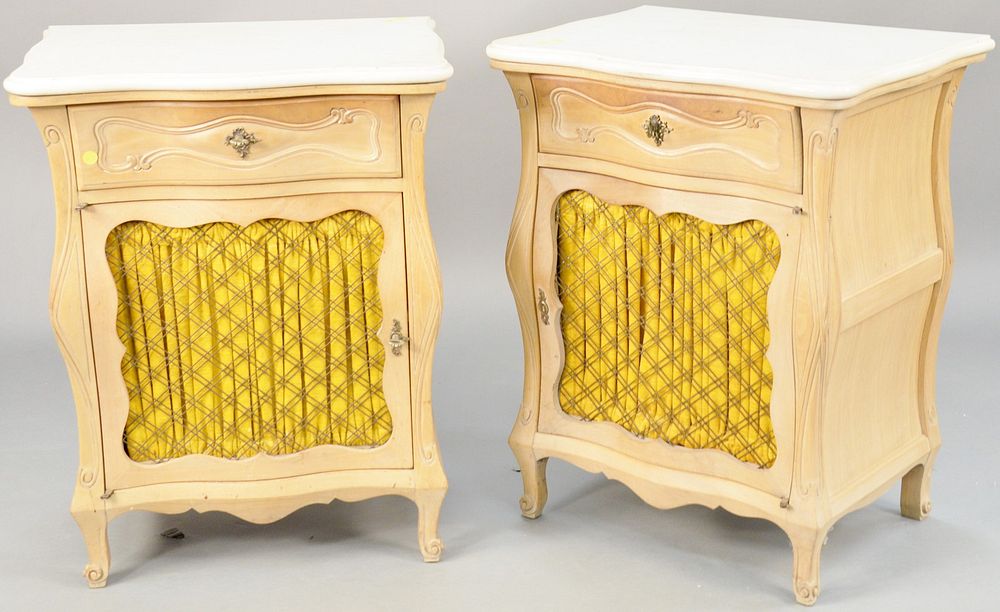 Appraisal: Pair of Bethlehem furniture Louis XV style marble top night