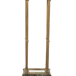 Appraisal: A Neoclassical Style Gilt Metal and Marble Jardini re Stand