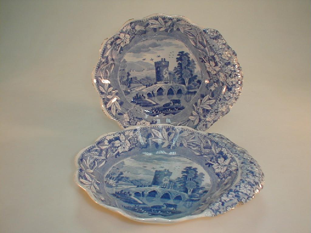 Appraisal: A pair of early thC Spode blue printed shell shape