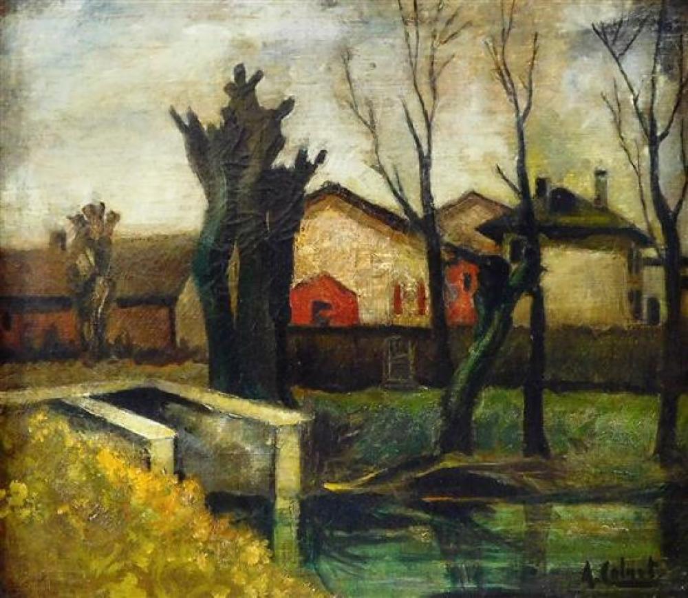 Appraisal: Arnout Colnot Netherlands - oil on canvas village scene with