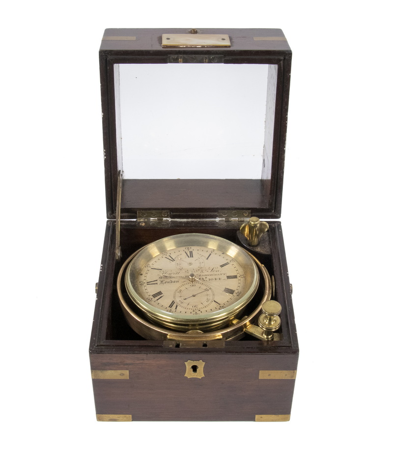 Appraisal: HEWITT SON ENGLISH TWO-DAY MARINE CHRONOMETER Mid- th c Rosewood