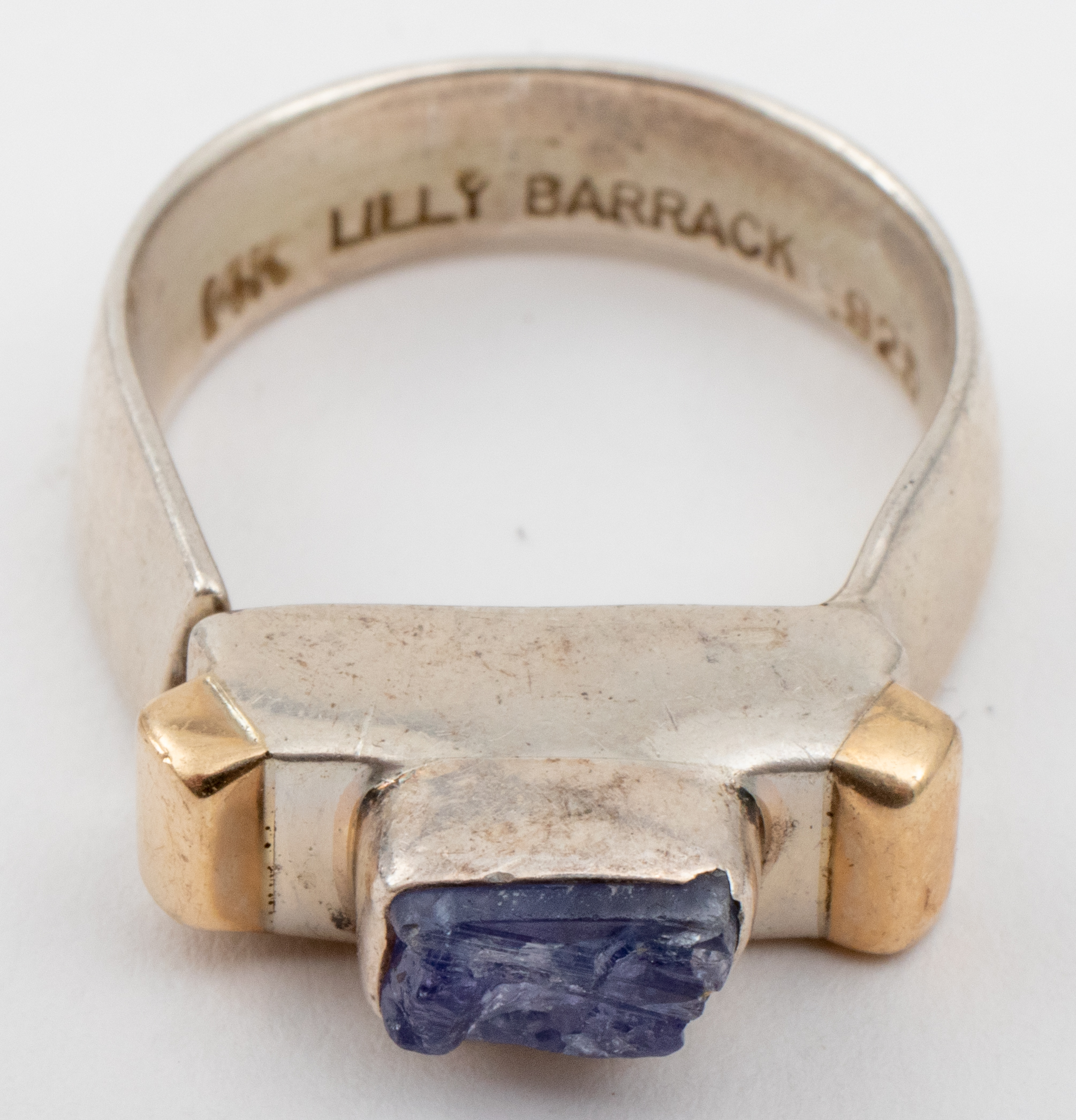 Appraisal: LILLY BARRACK SILVER AND K GOLD CHALCEDONY RING Vintage Lilly