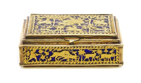 Appraisal: Sale Lot An Enameled Gilt Metal Table Box having a