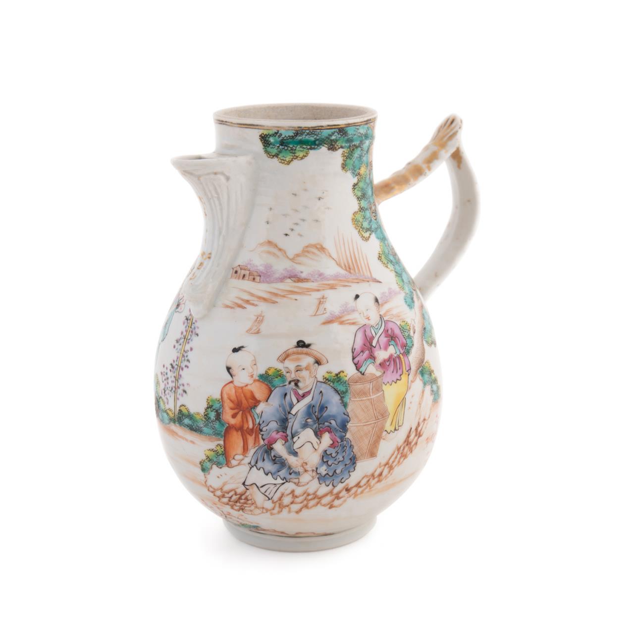 Appraisal: CHINESE EXPORT FAMILLE ROSE PORCELAIN JUG Chinese Export porcelain Famille