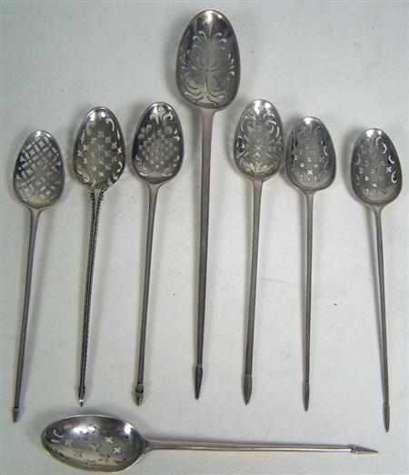 Appraisal: A collection of mote spoons all with London marks circa