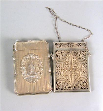 Appraisal: Victorian sterling silver card case edward turnpenny birmingham Having a