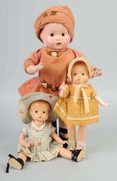 Appraisal: Lot of American Composition Dolls Description Mitzi by Maxine with