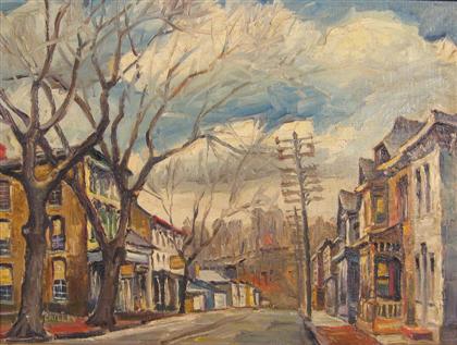 Appraisal: JOSEPH JAMES CRILLEY american b CORYELL STREET LAMBERTVILLE Signed bottom